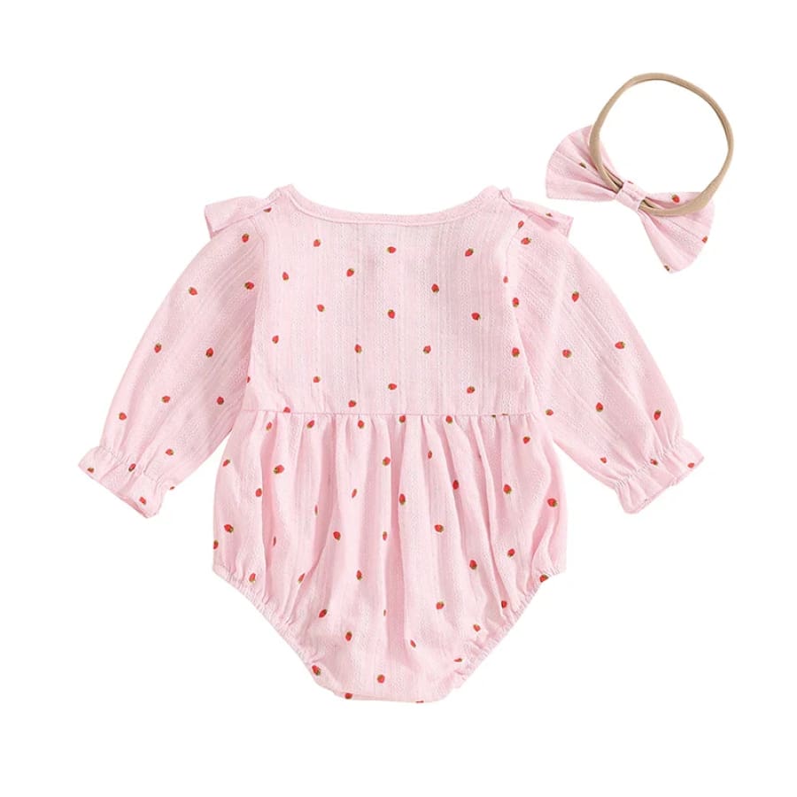 Strawberry Fields Flutter Romper