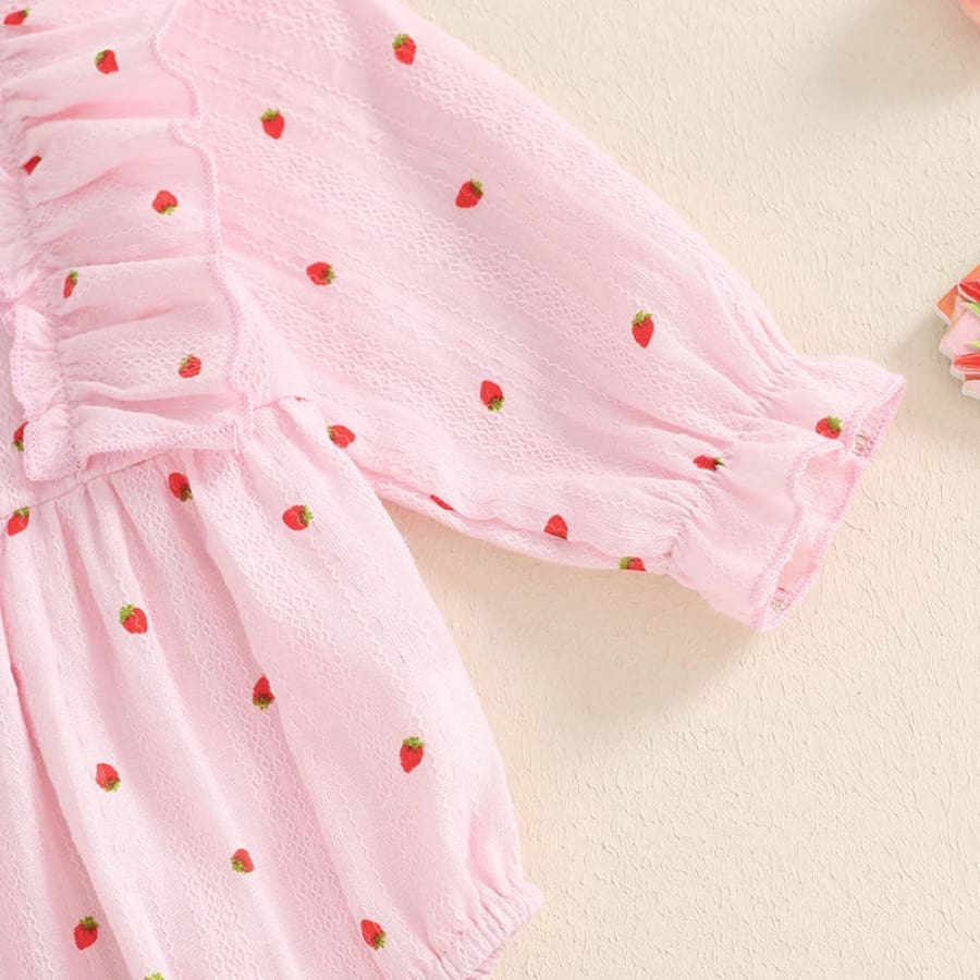 Strawberry Fields Flutter Romper