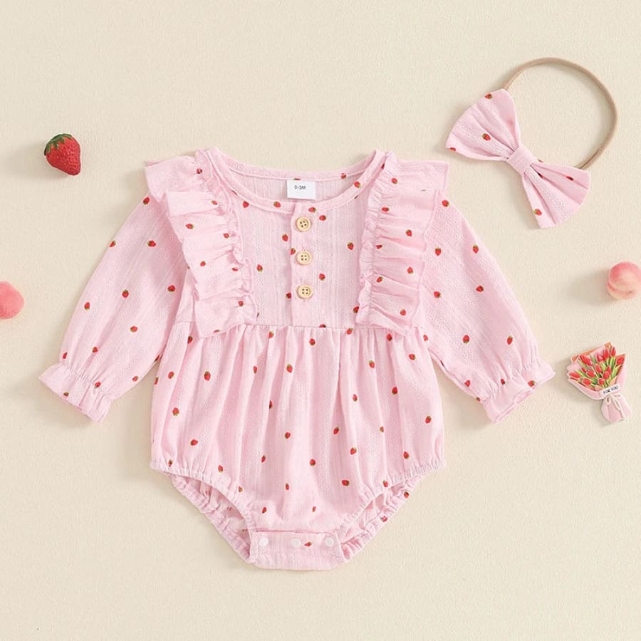 Strawberry Fields Flutter Romper