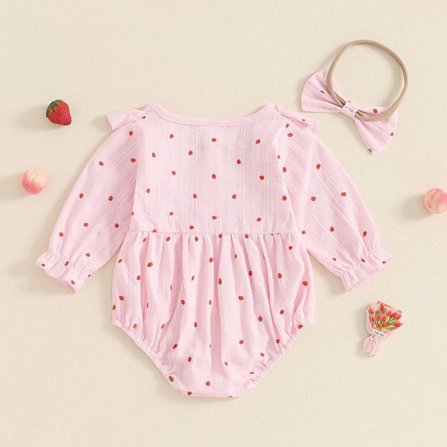 Strawberry Fields Flutter Romper