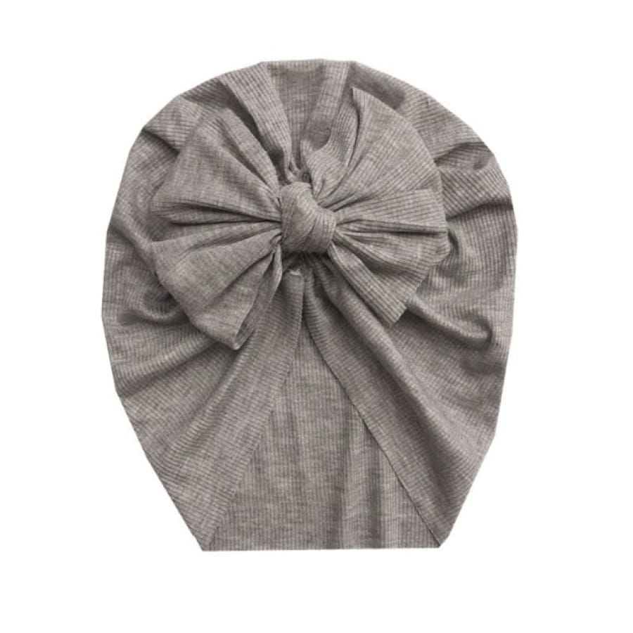 Stretch Large Bow Beanie - Grey - Headband headband