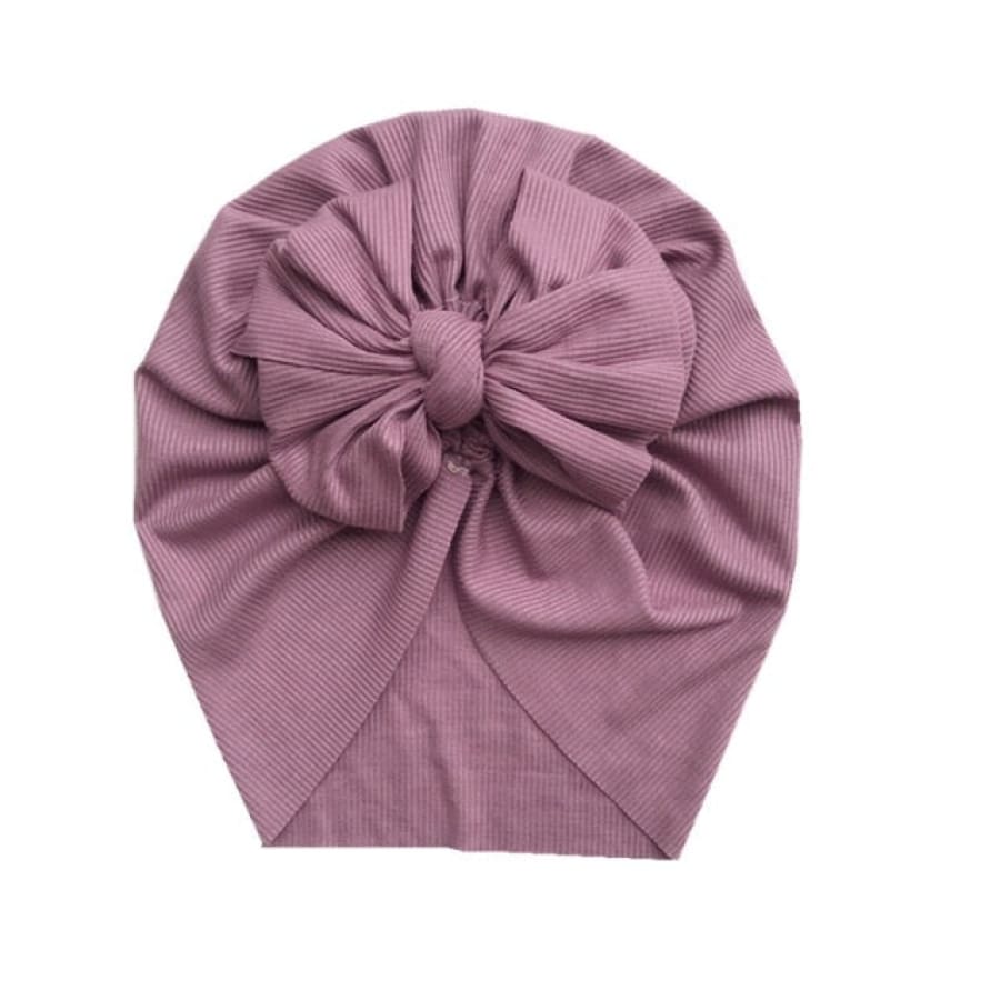 Stretch Large Bow Beanie - Purple - Headband headband