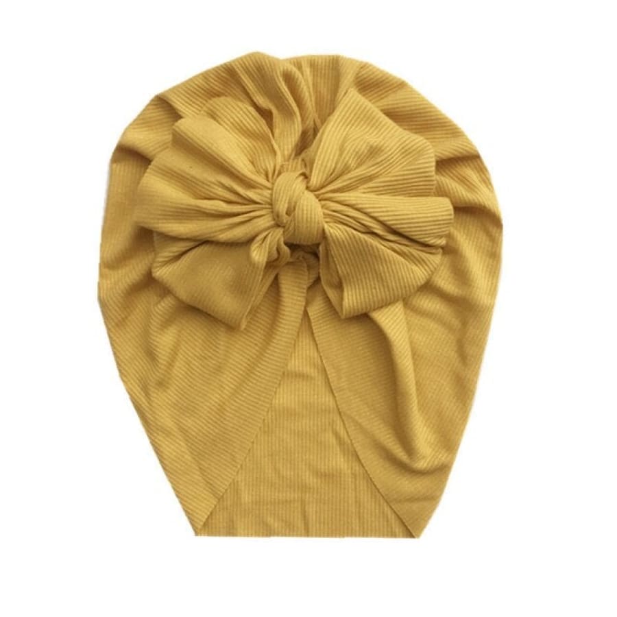 Stretch Large Bow Beanie - Yellow - Headband headband