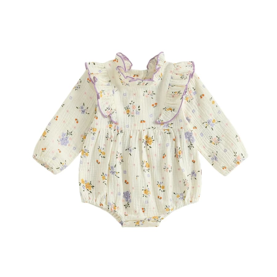 Sybil Spring Flowers Flutter Romper - 0-3 Months