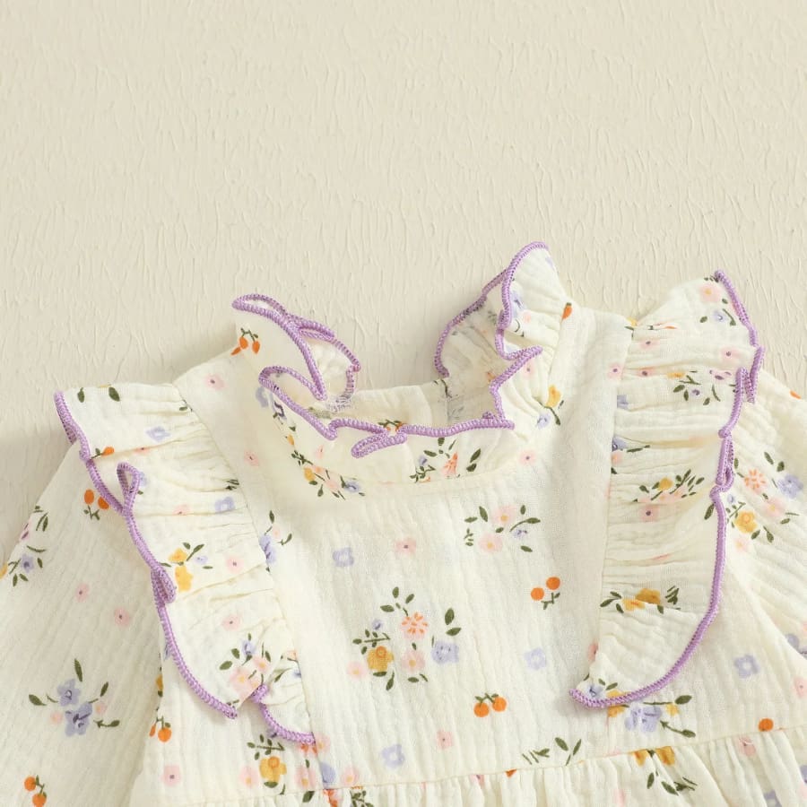 Sybil Spring Flowers Flutter Romper - 0-3 Months