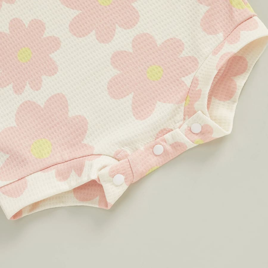 Tahlia Flower Print Oversize Onesie - Pale Pink