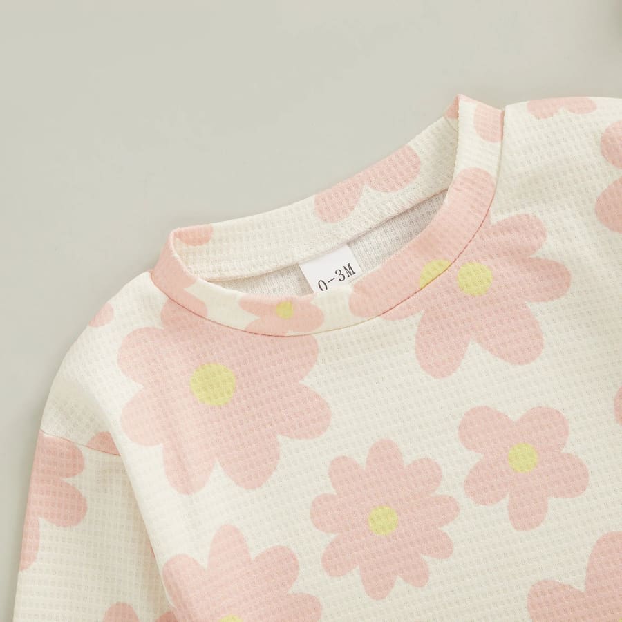 Tahlia Flower Print Oversize Onesie - Pale Pink