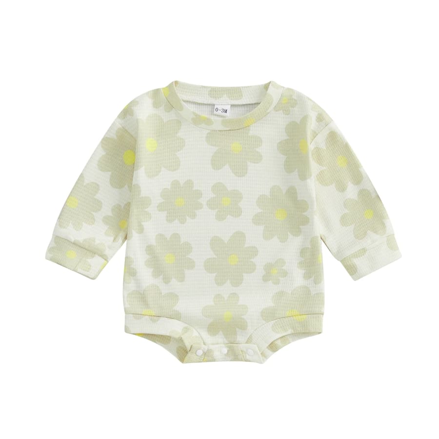 Tahlia Flower Print Oversize Onesie - Pale Pink