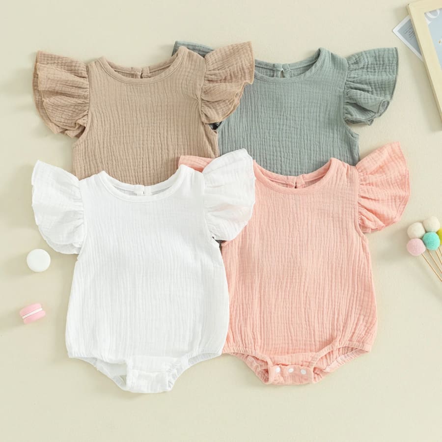 Toni Flutter Sleeve Romper - Sage