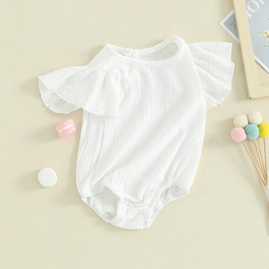 Toni Flutter Sleeve Romper - Snow