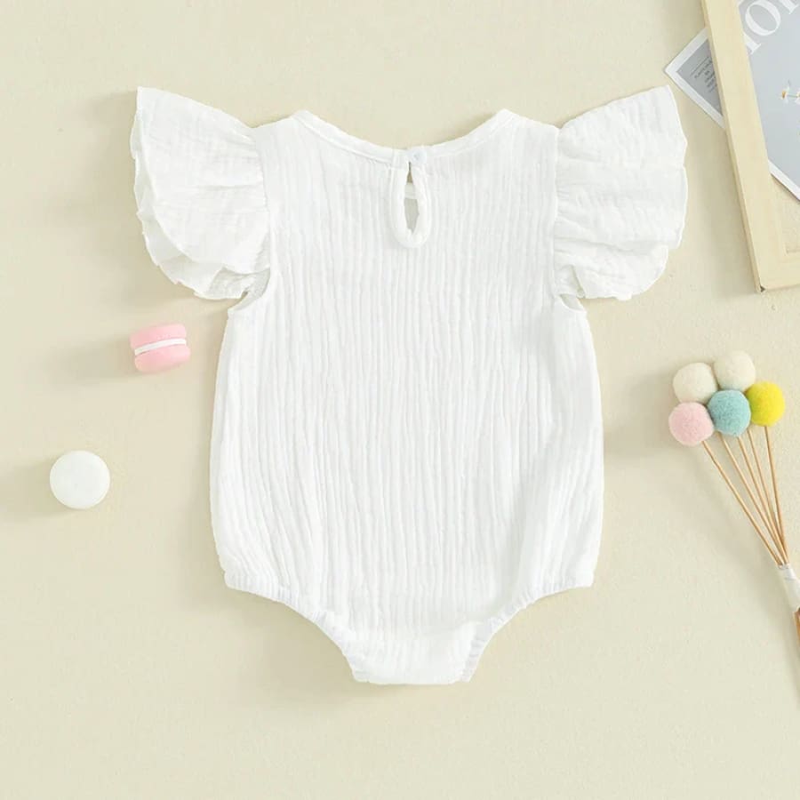 Toni Flutter Sleeve Romper - Snow