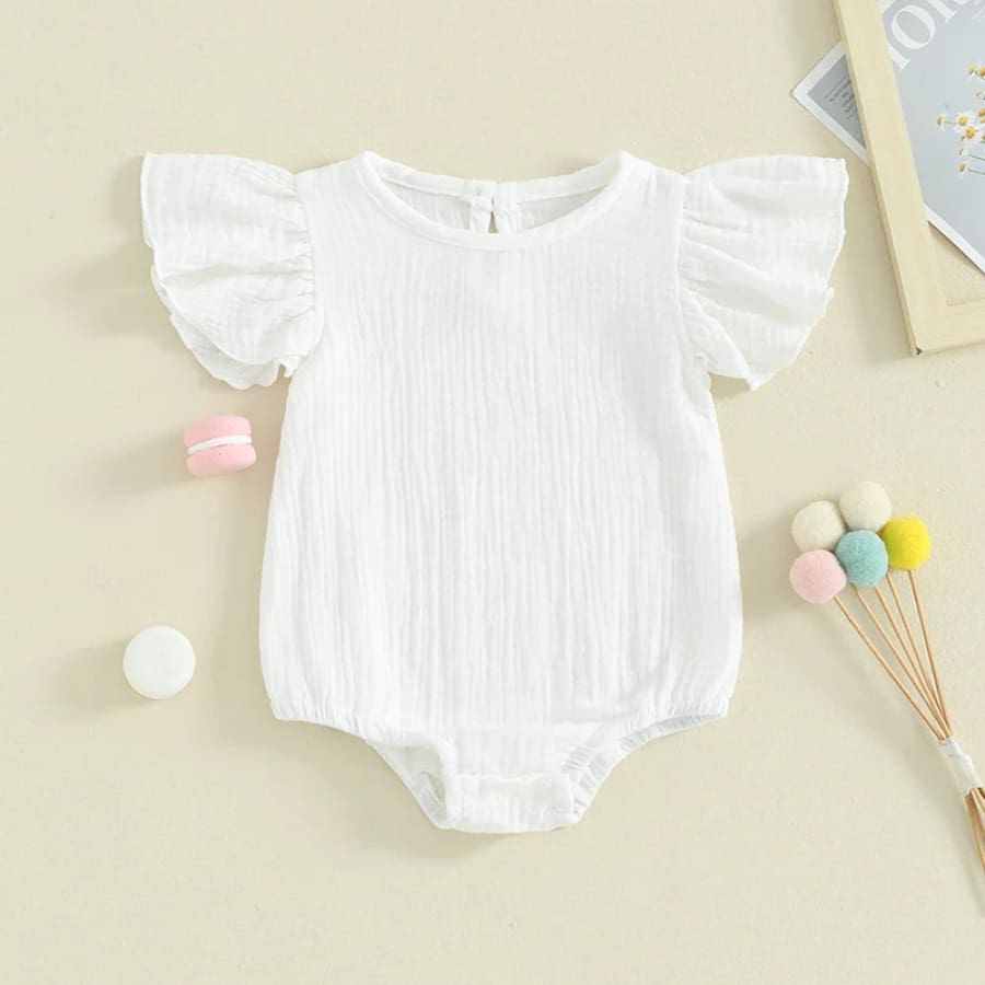 Toni Flutter Sleeve Romper - Snow