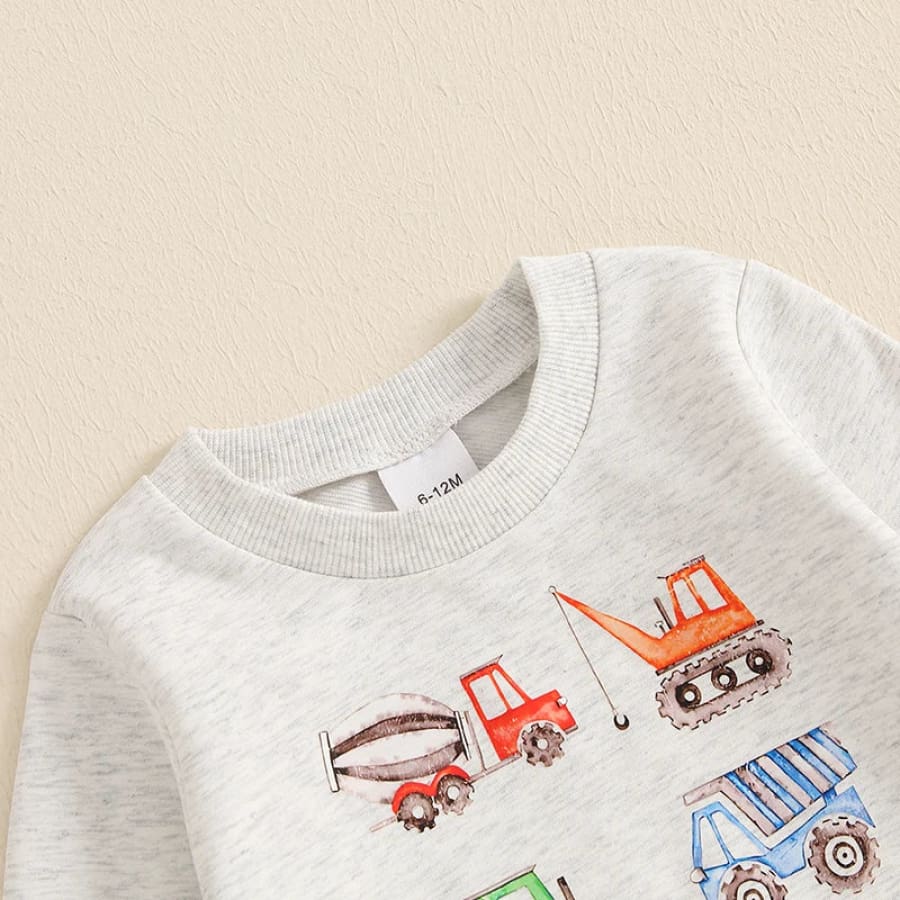 Trucks & Diggers Trackie Set - Green - 6-12 Months