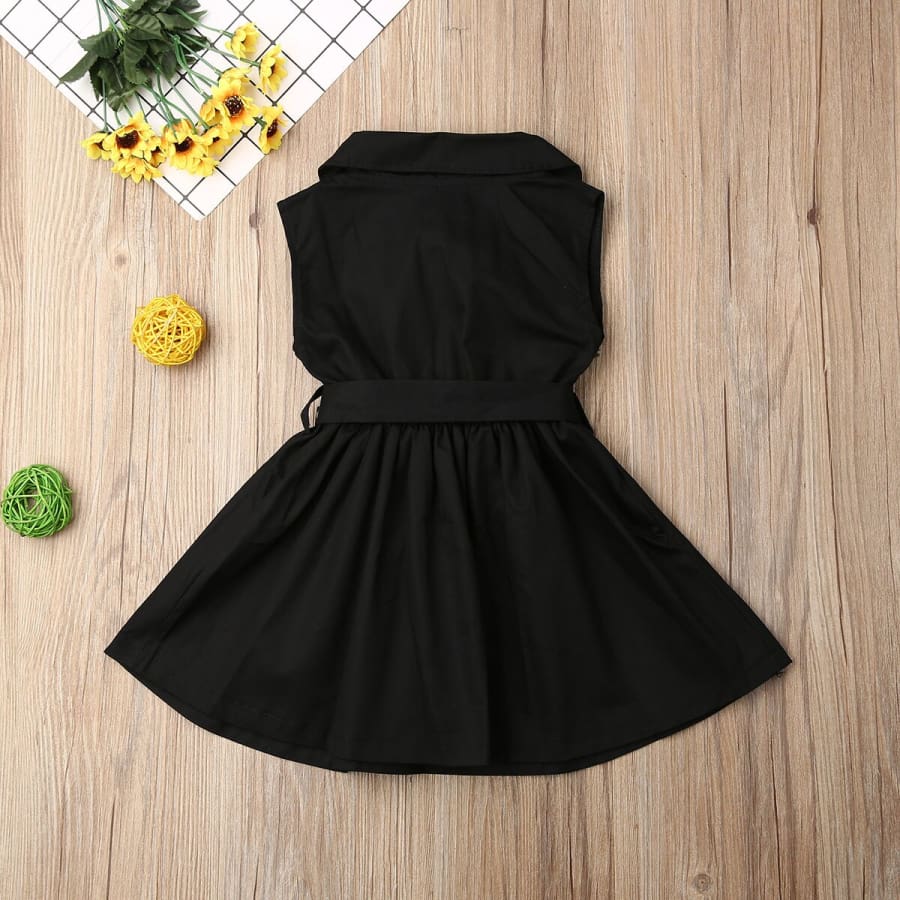 Trudie Short Sleeve Trench Dress - Black