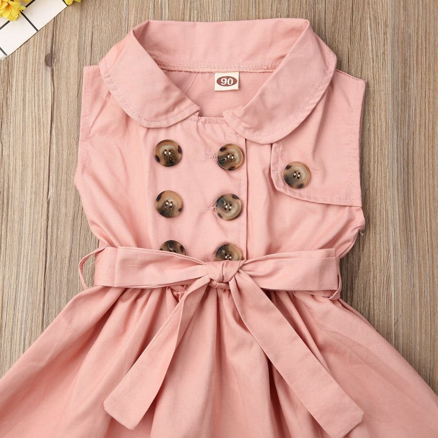 Trudie Short Sleeve Trench Dress - Peachy Pink