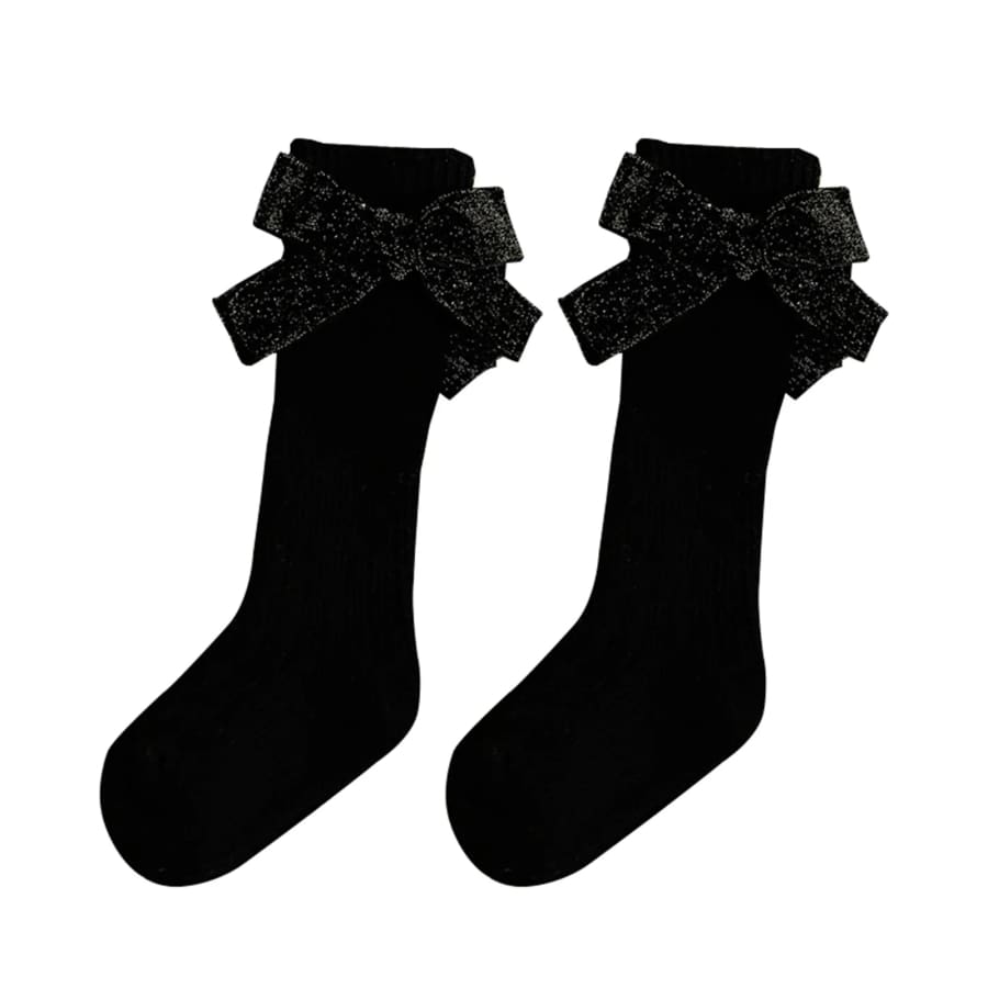 Violet Velvet Bow Socks - Blush