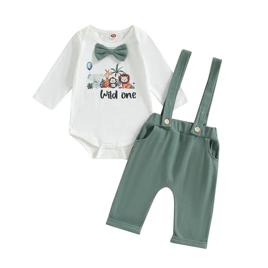 Wild One Suspender Set - 6-12 Months