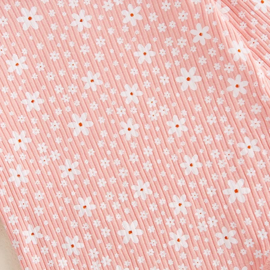 Wilma Flutter Sleeve Long Sleeve Set - Peachy - 0-3 Months