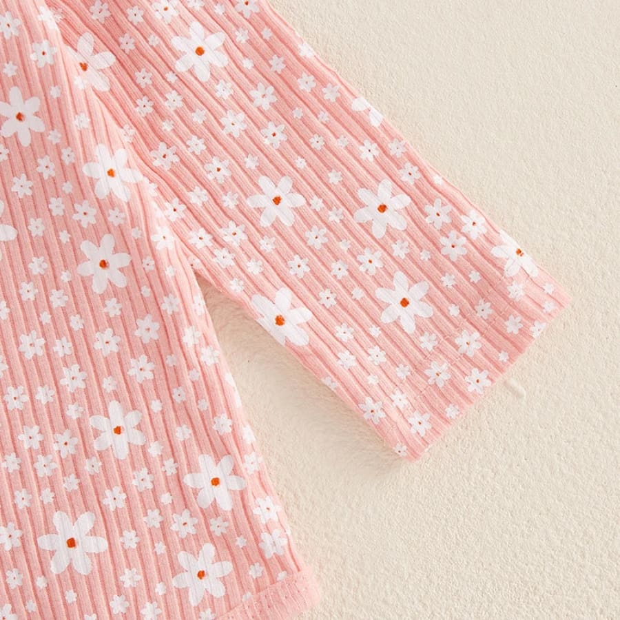Wilma Flutter Sleeve Long Sleeve Set - Peachy