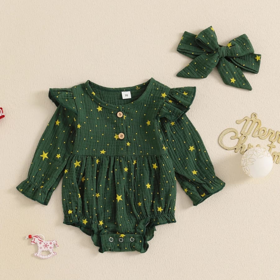 Wish Upon A Star Romper - Green