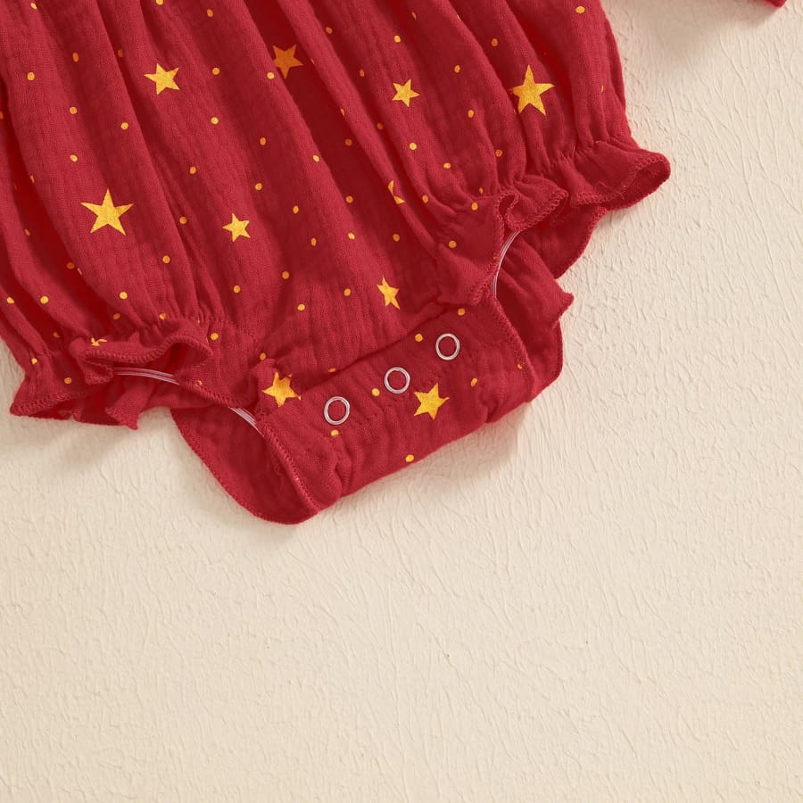 Wish Upon A Star Romper - Red