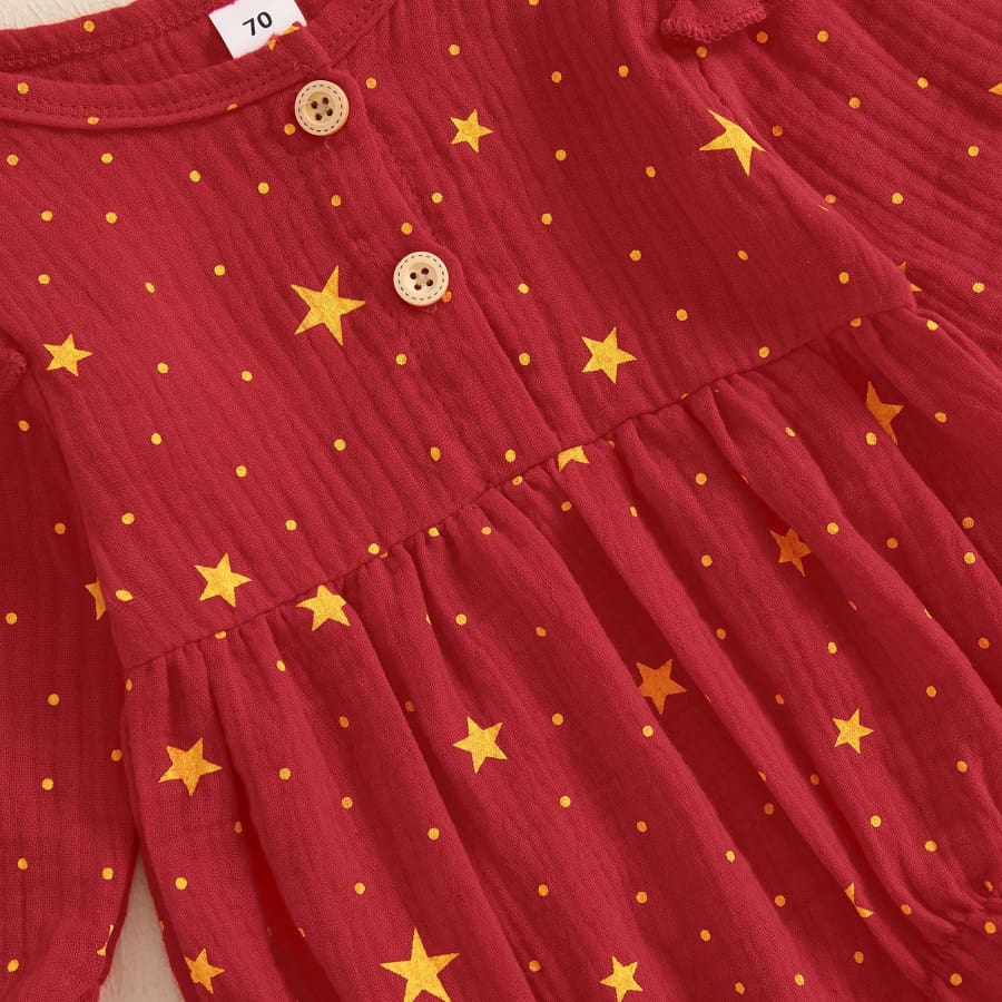 Wish Upon A Star Romper - Red