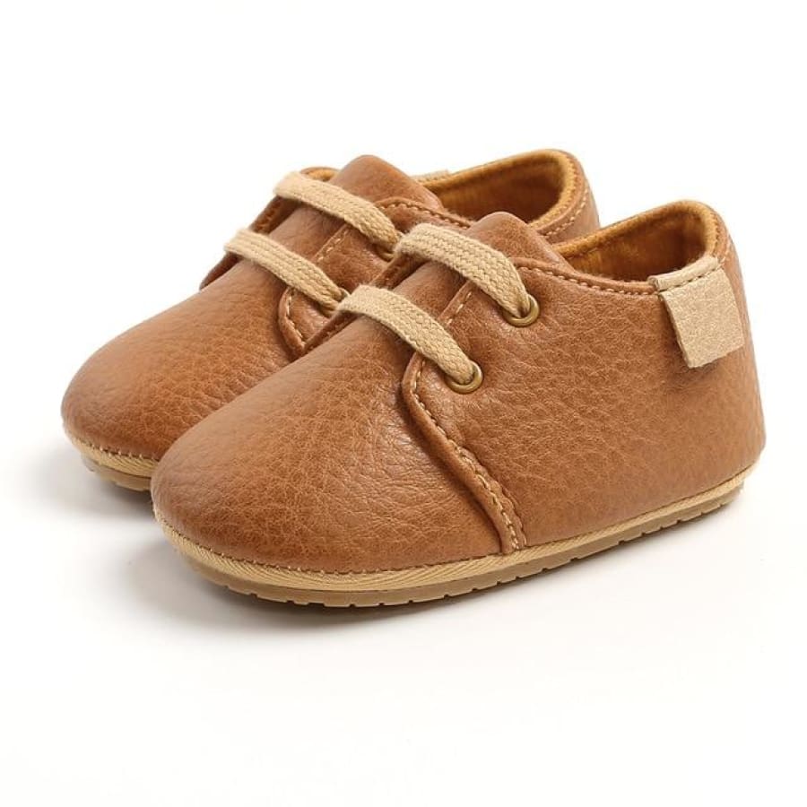 Aiden Faux Lace Up Pre Walker - Brown / 12-18 Months - Shoes shoes