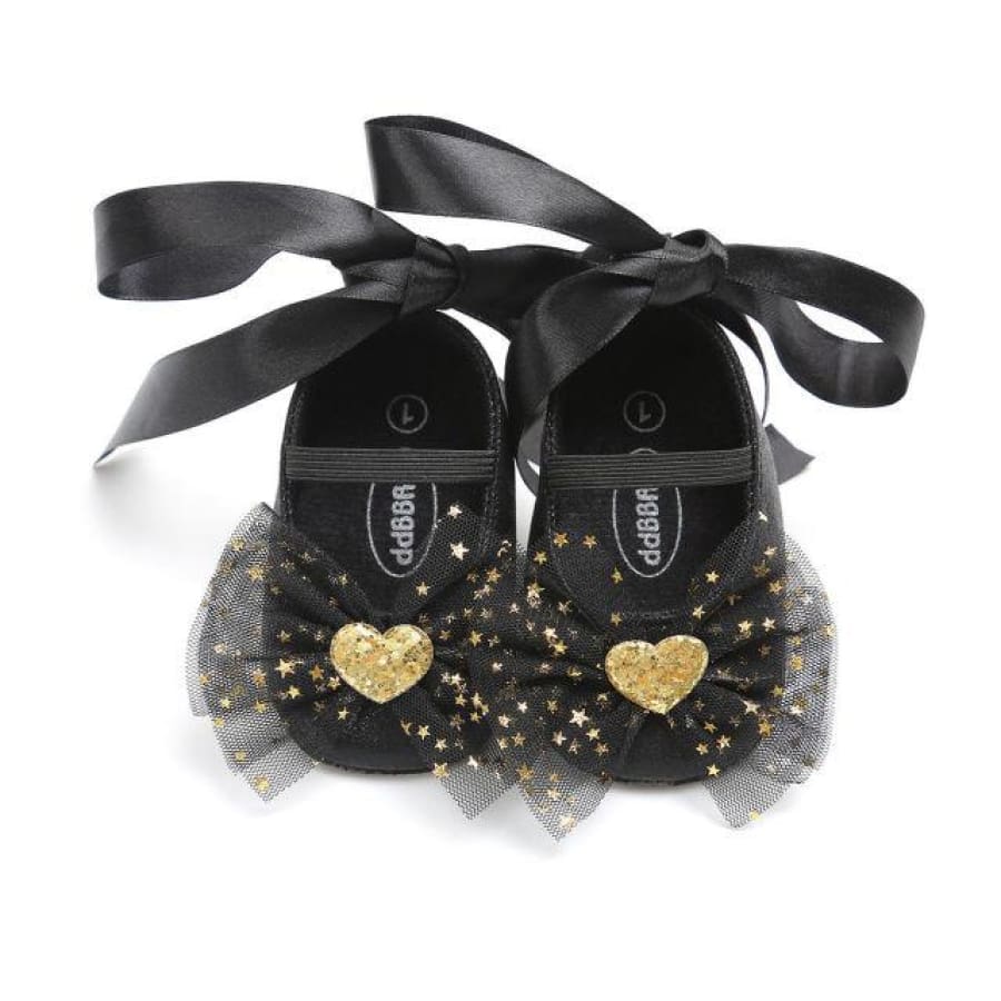 Anaise Flutters &amp; Hearts Ballet Flat - Black / 6-12 Months - Shoes shoes
