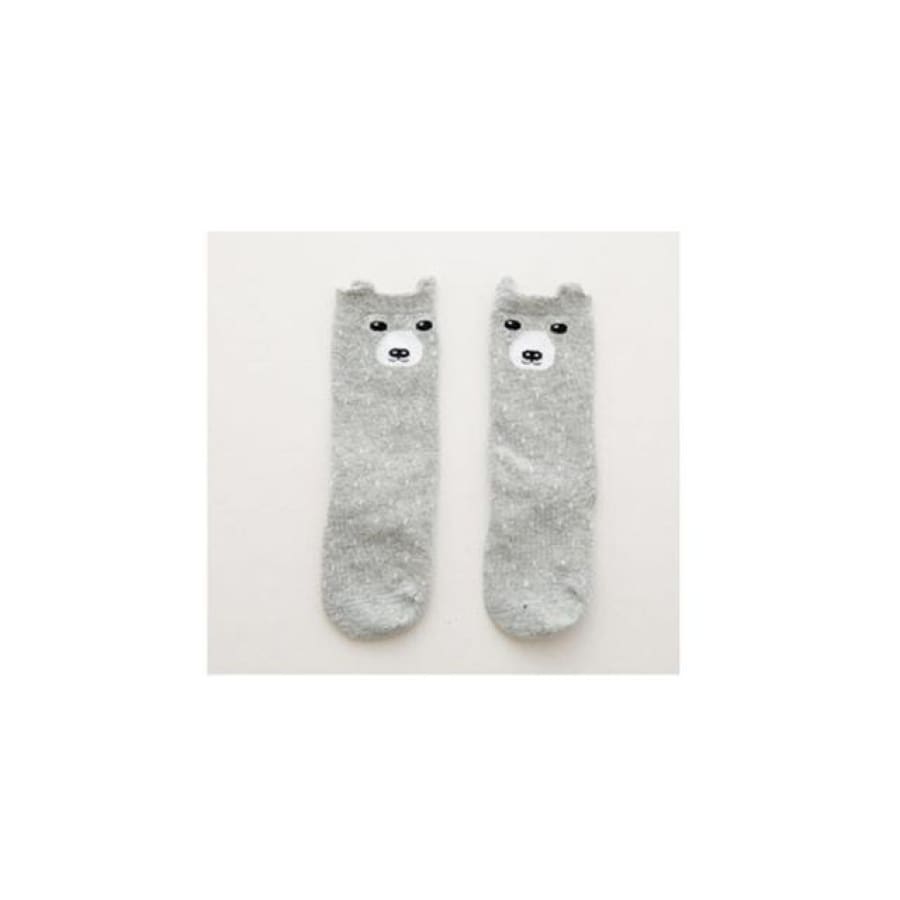 Animal Character Knee High Socks - Grey / to 2 Years - Socks Socks