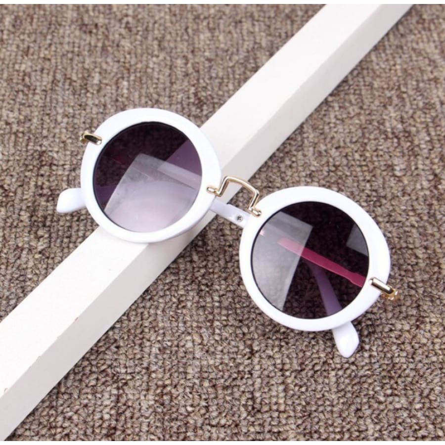 Round Vintage Sunglasses - White - Sunglasses Sunglasses 25% off