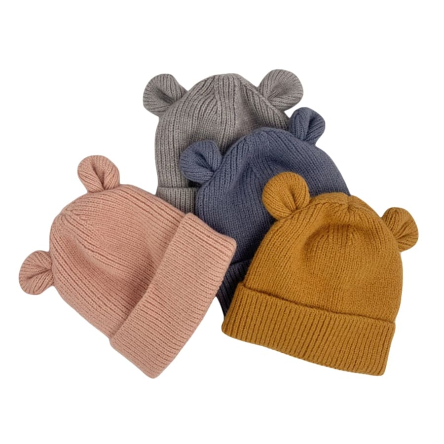 Baby Bear Knit Hat - Blue