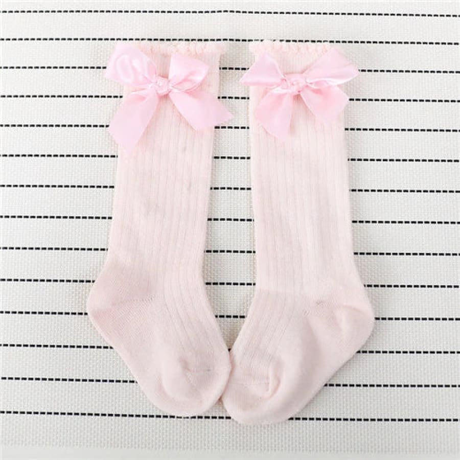 Bow Princess Knee High Socks - Pink