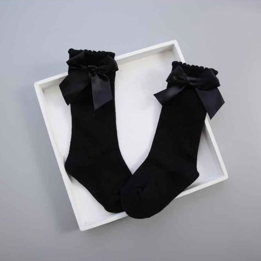 Bow Princess Knee High Socks - Black / S - Socks Socks 25% off