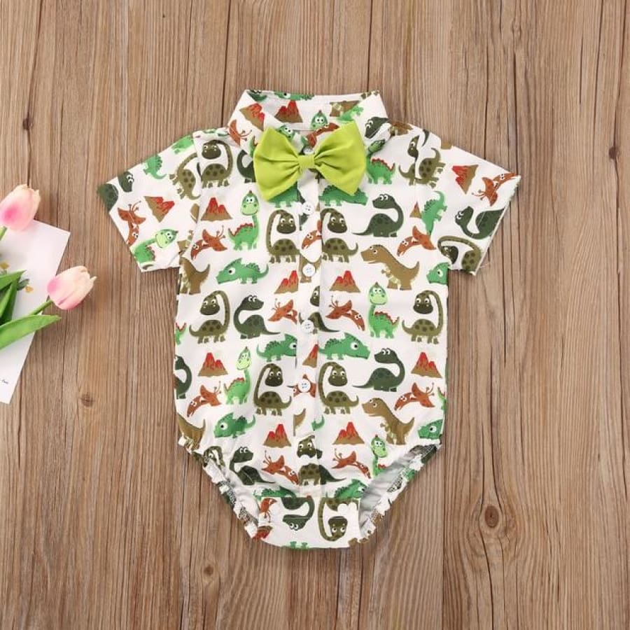 Bowtie Shirt Onesie - Dinosaur - 3-6 Months - onesie onesie 20% off