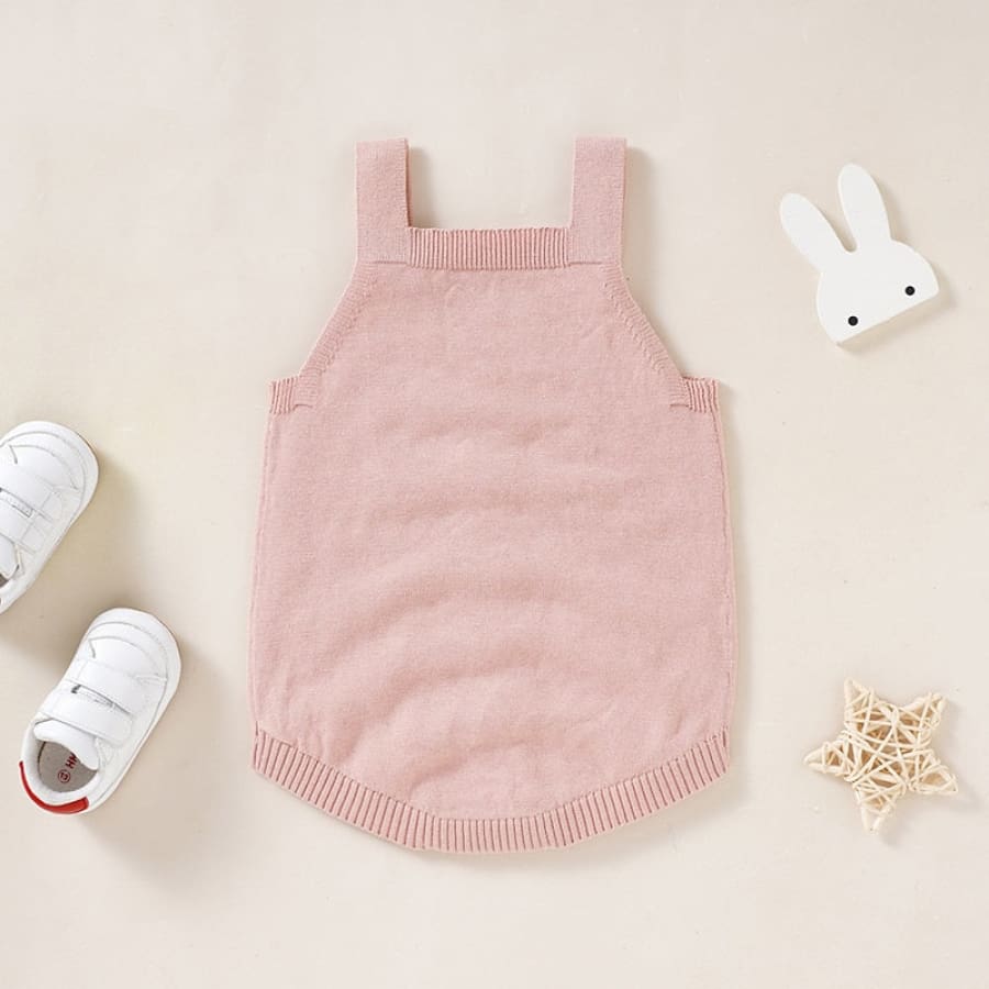 Bunny Knit Romper - Pink