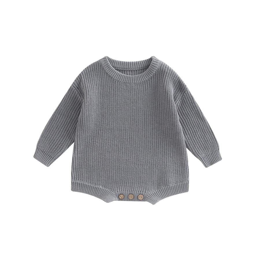 Cammy Cosy Knit Romper - Grey - 0-3 Months