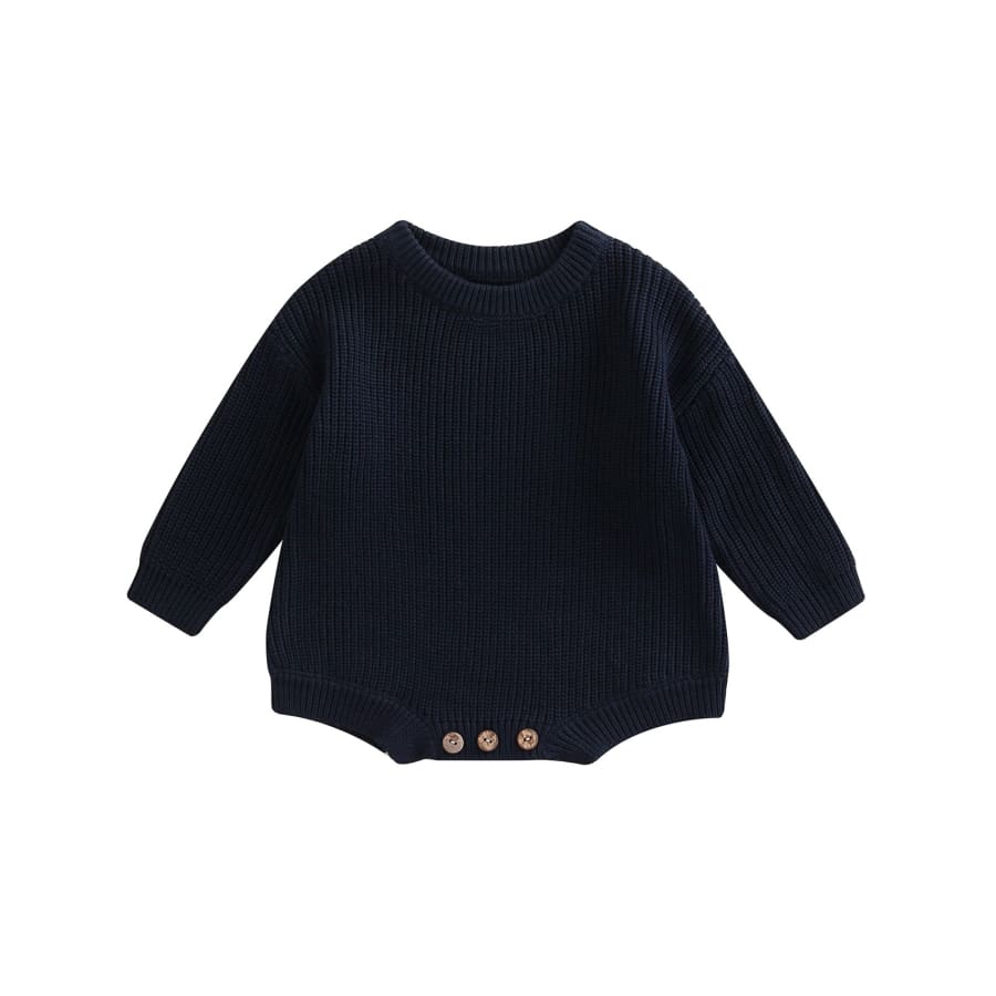 Cammy Cosy Knit Romper - Navy - 0-3 Months