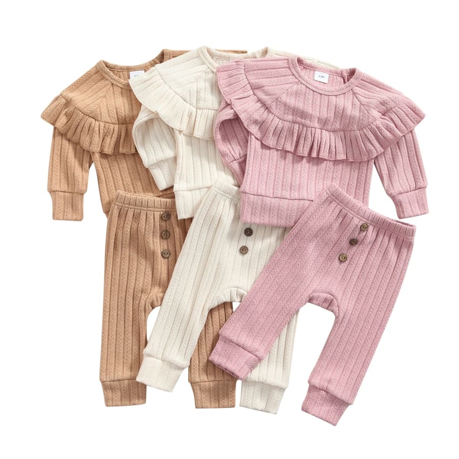 Cathy Frill Collar Trackie Set - Pink - Sets sets