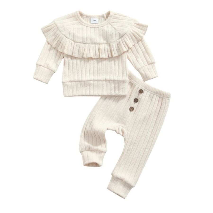 Cathy Frill Collar Trackie Set - Snow - Sets sets
