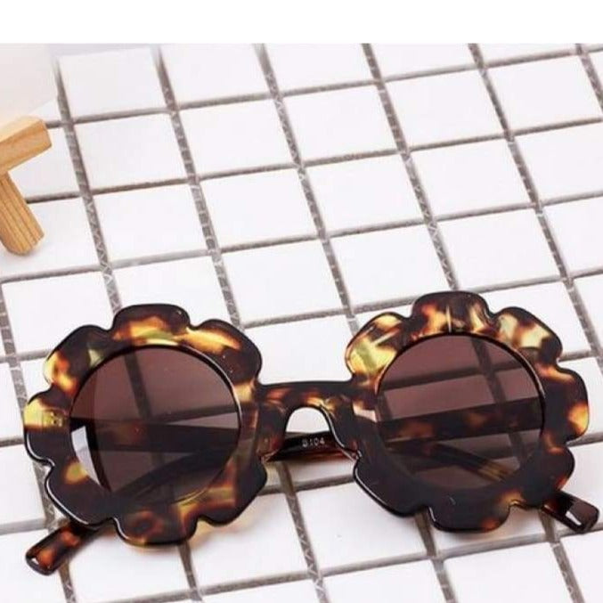 Chloe Flower Sunglasses - Leopard - Sunglasses fashion flower Girl Sunglasses