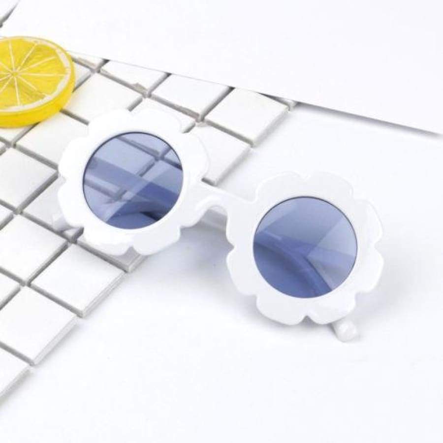 Chloe Flower Sunglasses - White - Sunglasses fashion flower Girl Sunglasses