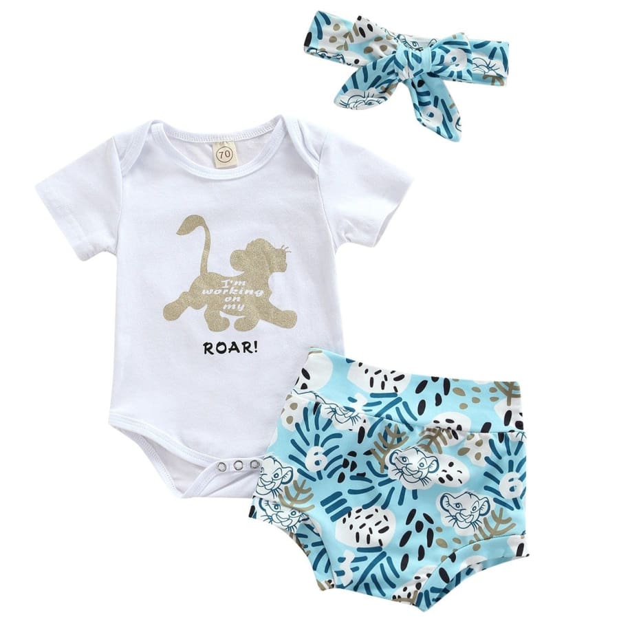 Roar Onesie Bloomer Set - 0-6 Months - Sets sets