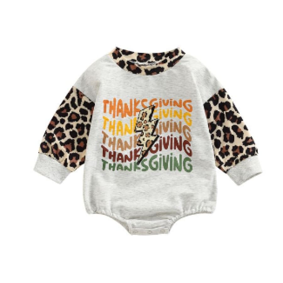 CLEARANCE THANKSGIVING Long Sleeve Romper 6-12 MONTHS - 6-12 MONTHS - 20% off