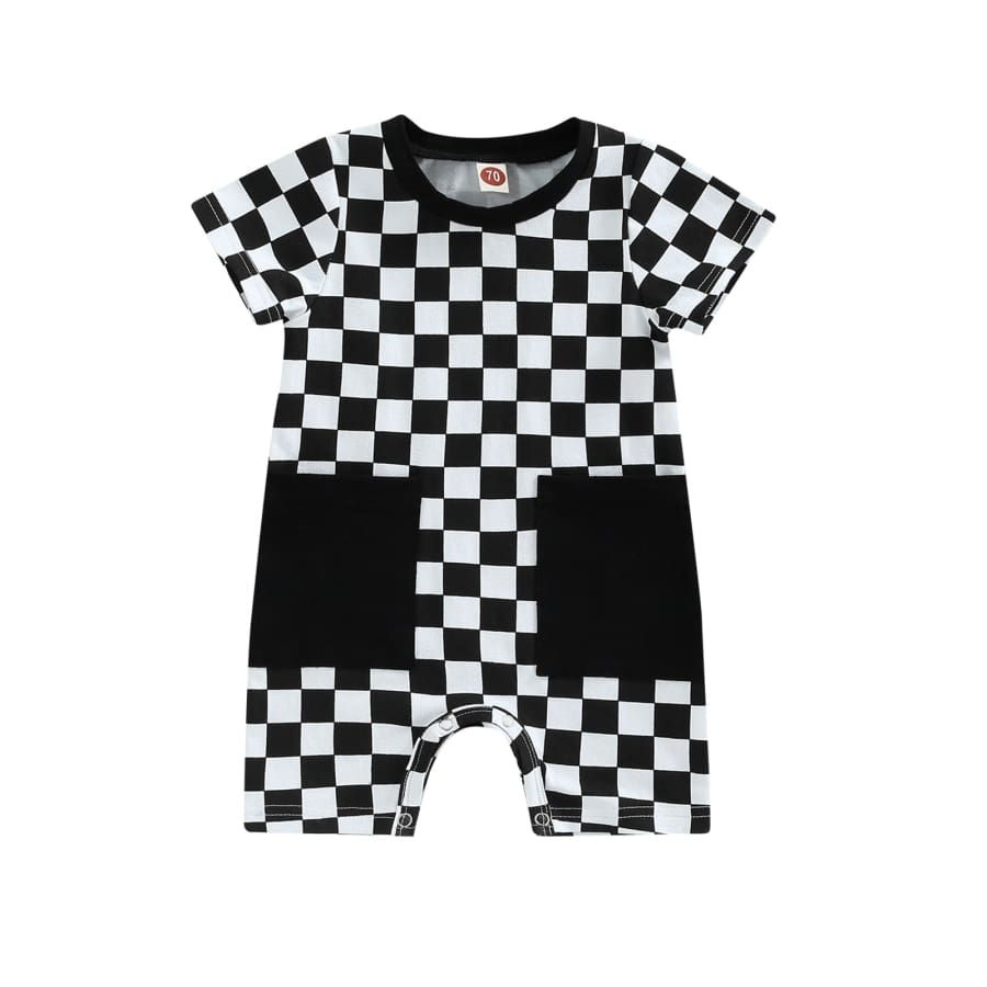 Cody Checkers Jumpsuit - Night - 0-6 Months