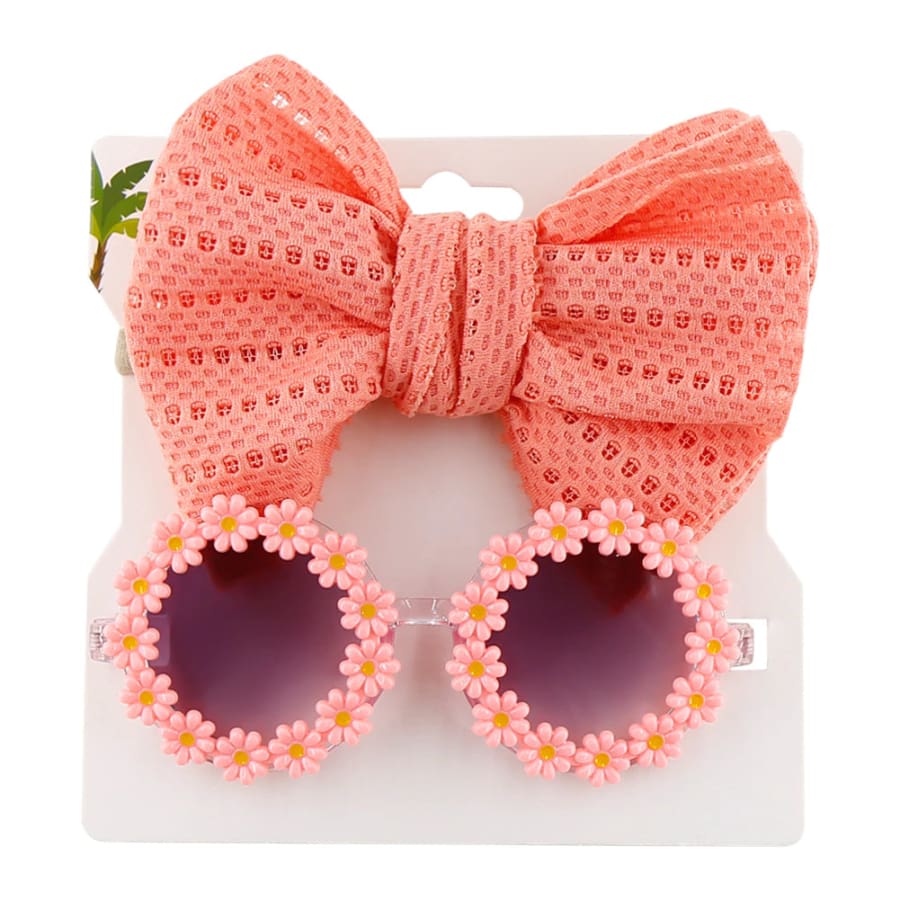 Cosmina Headband and Sunglass Set - Peachy Pink - Sunglasses sunglasses