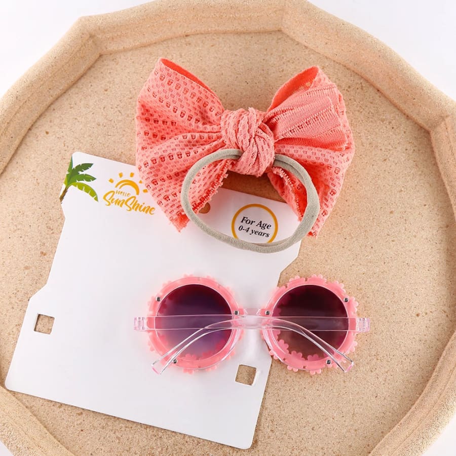 Cosmina Headband and Sunglass Set - Peachy Pink - Sunglasses sunglasses