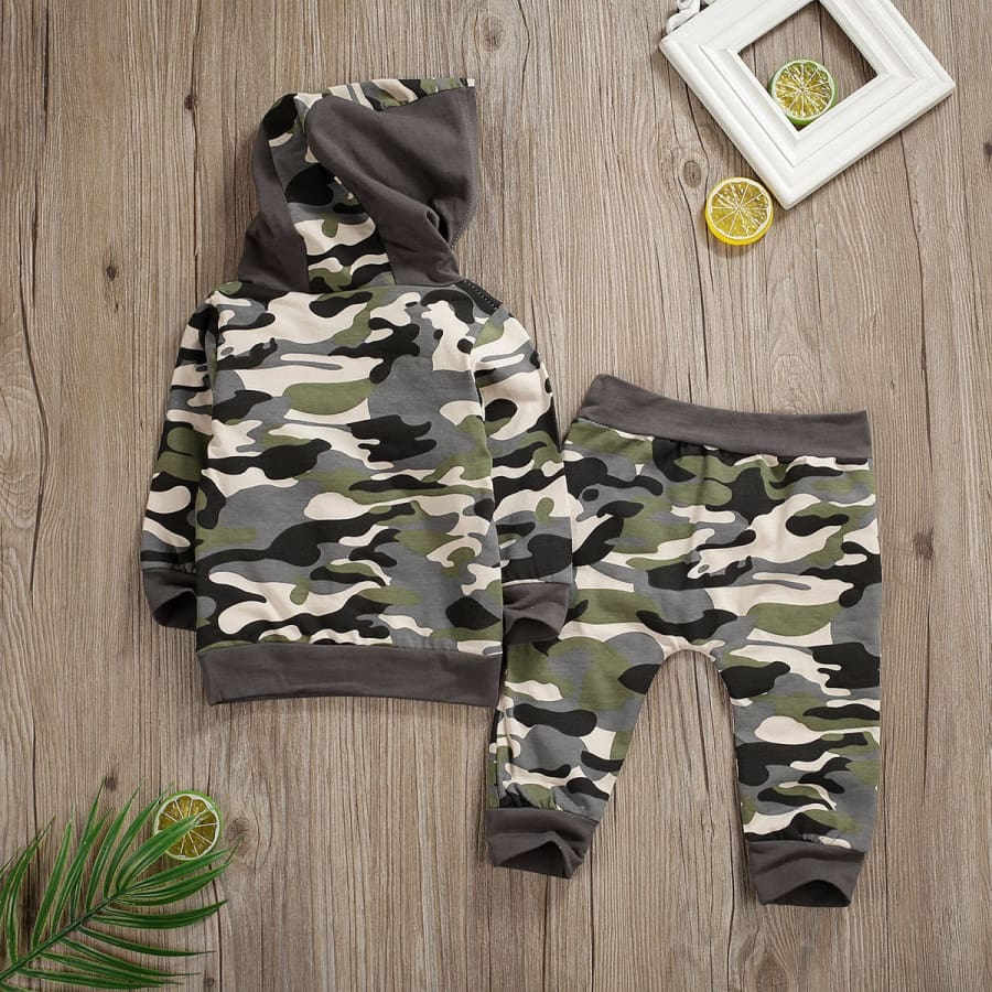 Daddy’s Boy Camo Hooded Set - 6-12 Months - Sets sets