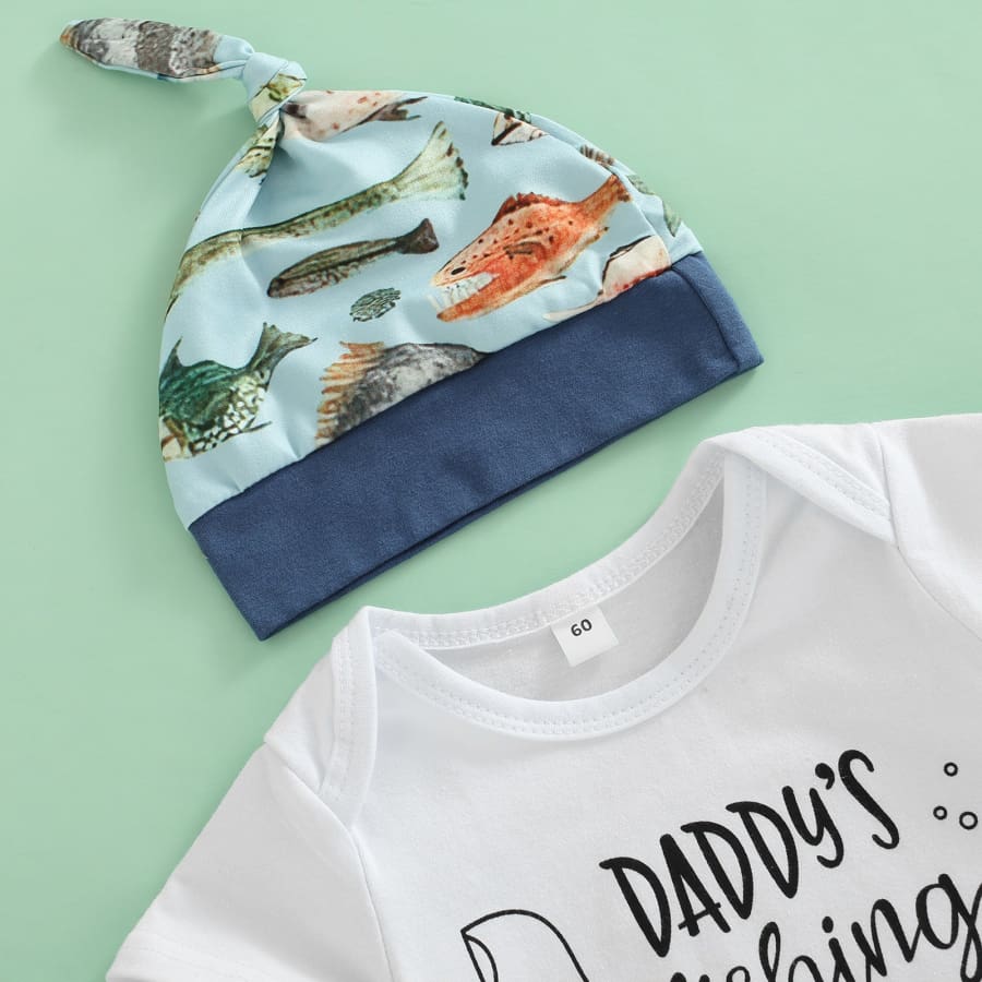 Daddy’s Fishing Buddy Beanie Set