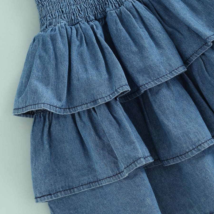 Eliza Denim Frill Dress - 6-12 Months - Dress dress
