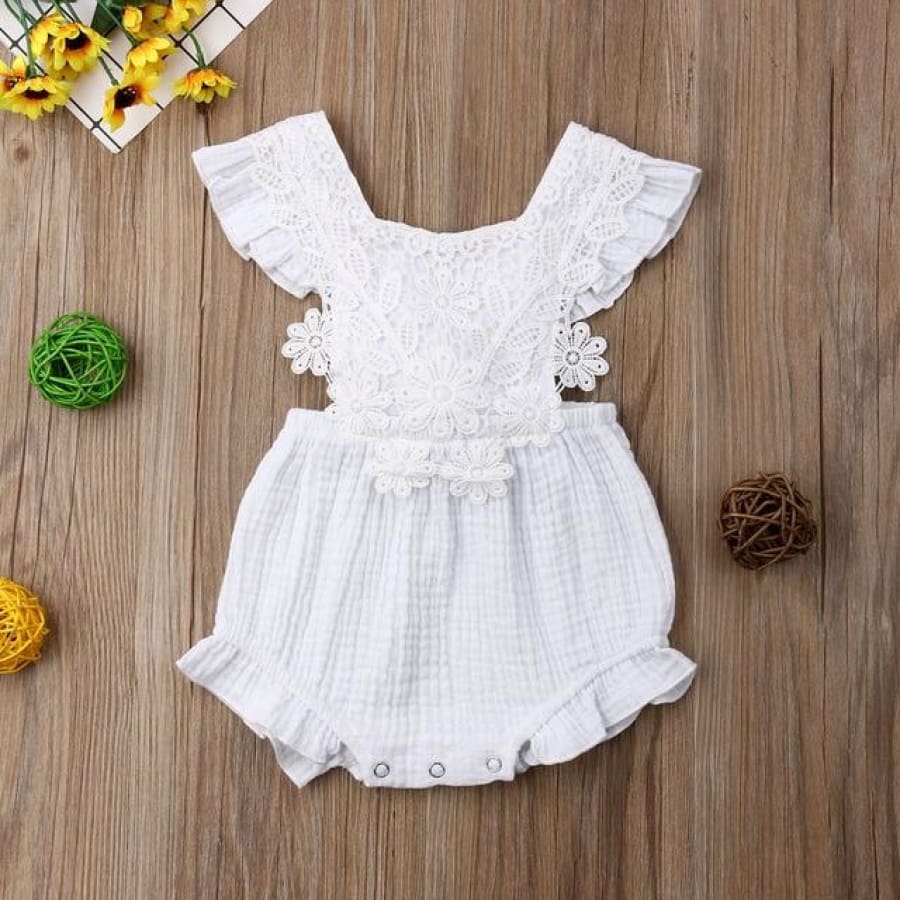 Eloise Lace Front Romper - Rompers Girl lace princess Rompers